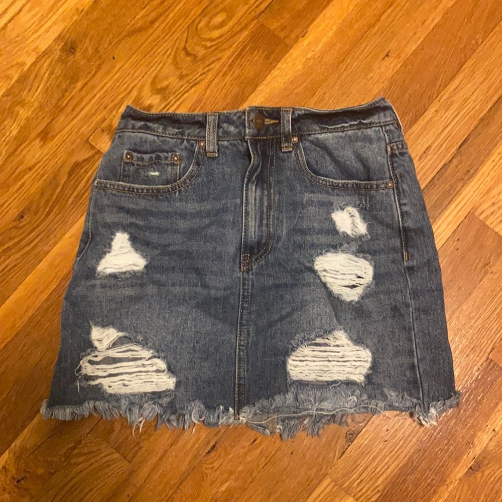 Denim ripped skirt